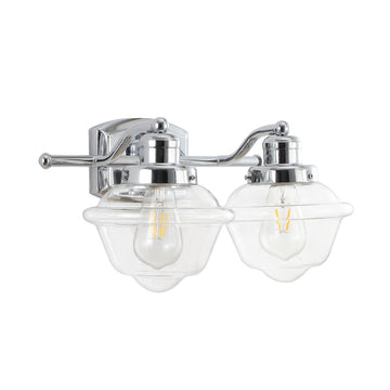 Orleans Iron/Glass schoolhouse LED Vanity Light - JONATHAN Y